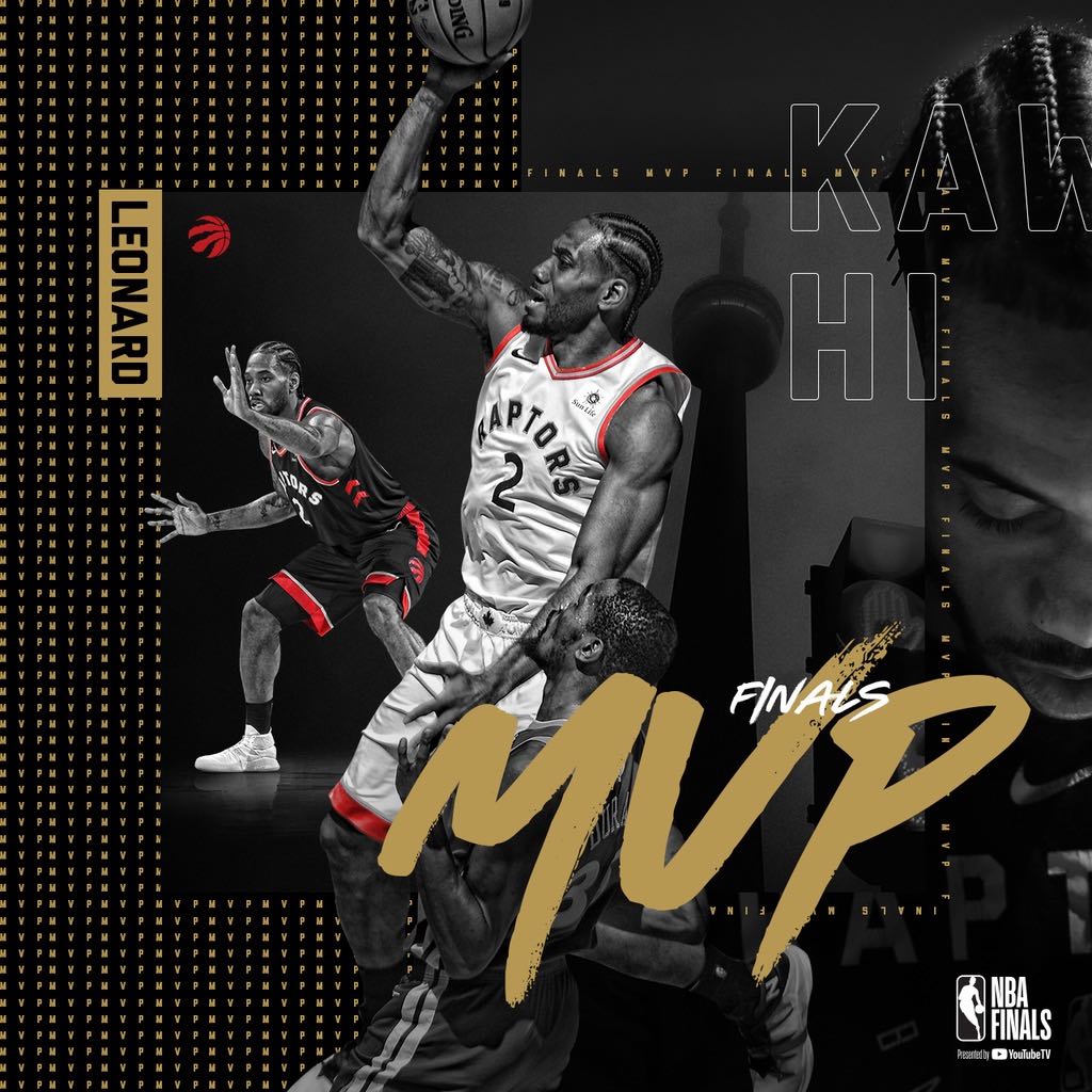 Kawhi é o terceiro jogador da história da NBA a ganhar o MVP das finais por franquias diferentes