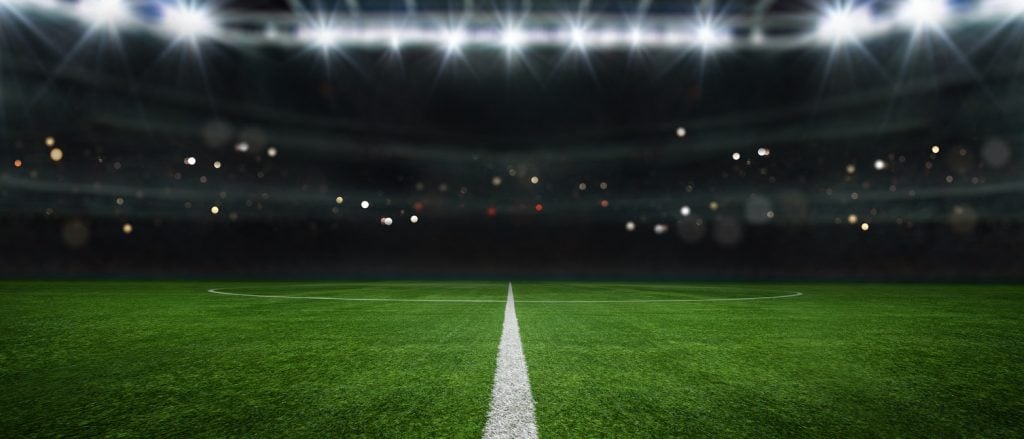 Champions League: representação de campo de jogo (iStock).